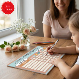 Bloco De Notas Personalized Kids Daily Routine Checklist Colorful