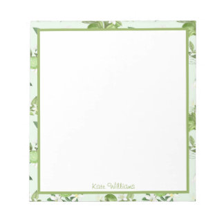 Bloco De Notas Personalized Lemon and Floral Notepad