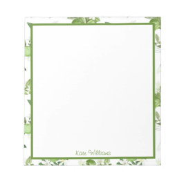 Bloco De Notas Personalized Lime Floral Notepad