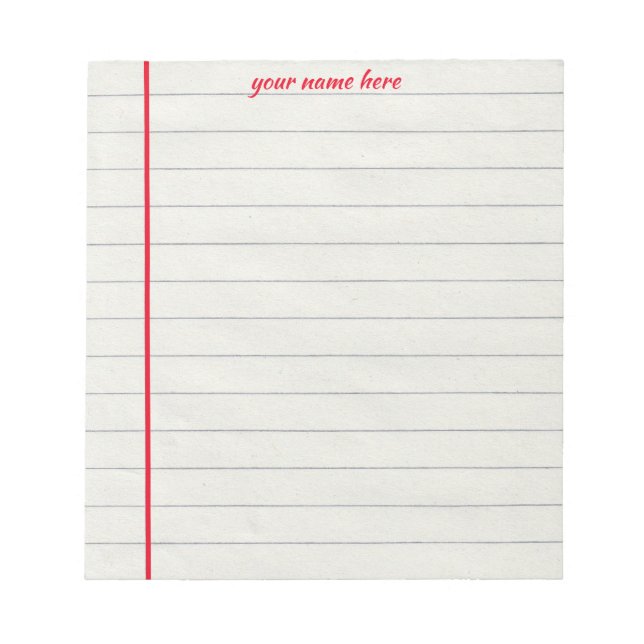 Bloco De Notas Personalized Lined Notepad (Frente)