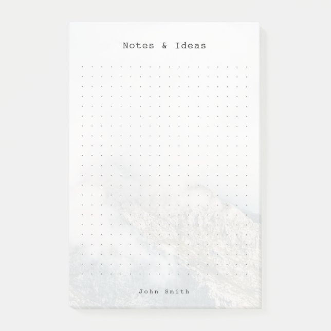 Bloco De Notas Personalized Minimalist Mountain Dot Grid (Frente)