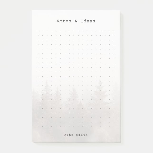 Bloco De Notas Personalized Misty forest Grid, modern masculine (Frente)