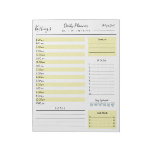 Bloco De Notas Personalized Name minimal daily planner Notepad