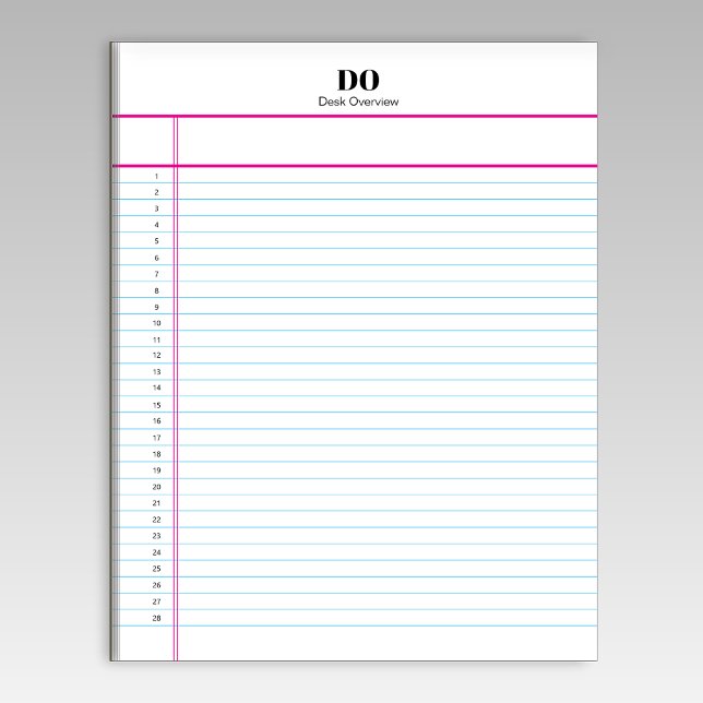 Bloco De Notas Personalized Name Monogram Numbered List Notepad (Criador carregado)