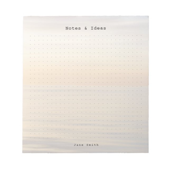Bloco De Notas Personalized ocean sunset aesthetic dot Grid (Frente)