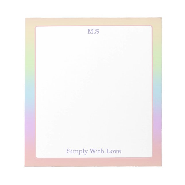 Bloco De Notas personalized Pastel Rainbow (Frente)