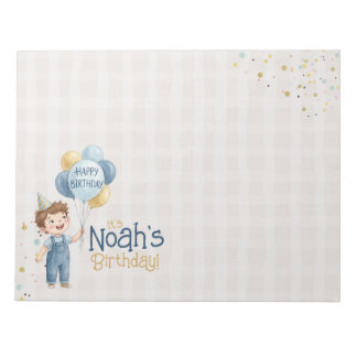 Bloco De Notas Personalized Placemat Boy Birthday Party 