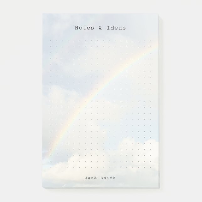 Bloco De Notas Personalized rainbow sky aesthetic dot Grid  (Frente)