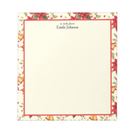 Bloco De Notas Personalized Retro Christmas Floral Stationery
