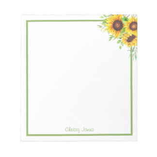 Bloco De Notas Personalized Sunflower Notepad