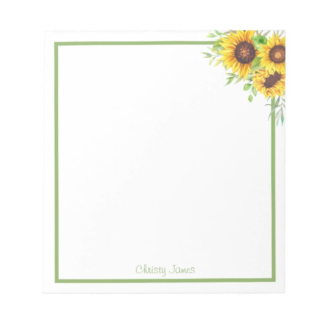 Bloco De Notas Personalized Sunflower Notepad (Frente)