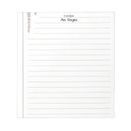 Bloco De Notas Personalized Teacher lined paper cute notepad