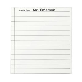 Bloco De Notas Personalized Teacher Lined Paper Notepad