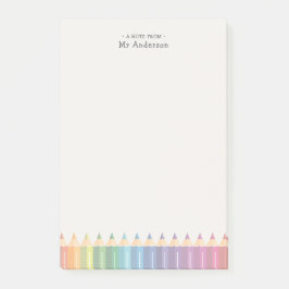 Bloco De Notas Personalized Teacher's Name Colorful Pencils