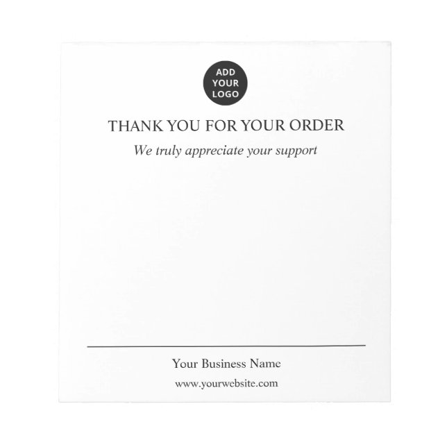 Bloco De Notas Personalized Thank You Business (Frente)