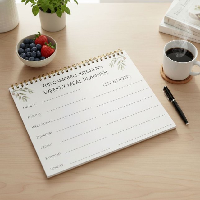 Bloco De Notas Personalized Weekly Meal Planner & Grocery  (Criador carregado)