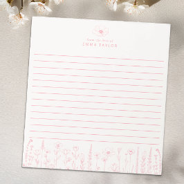 Bloco De Notas Personalized Wildflower Floral Desk Notepad