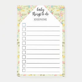 Bloco De Notas Personalized Yellow Pink Green baby things to do