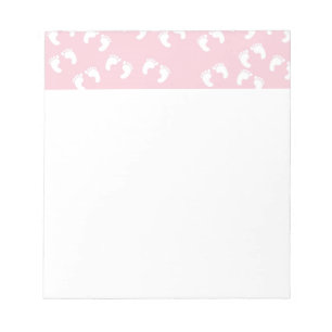 Bloco De Notas Pés cor-de-rosa e brancos do bebê - impressão d