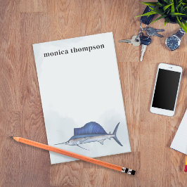 Bloco De Notas Pesca Oceânica Simples Personalizada