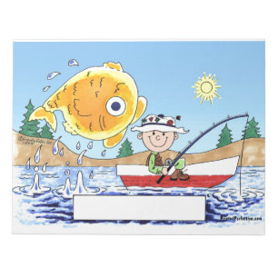 Bloco De Notas Pesca, Pescador - Cartoon Personalizado
