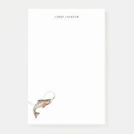 Bloco De Notas Pescador truta aquarela Personalizado