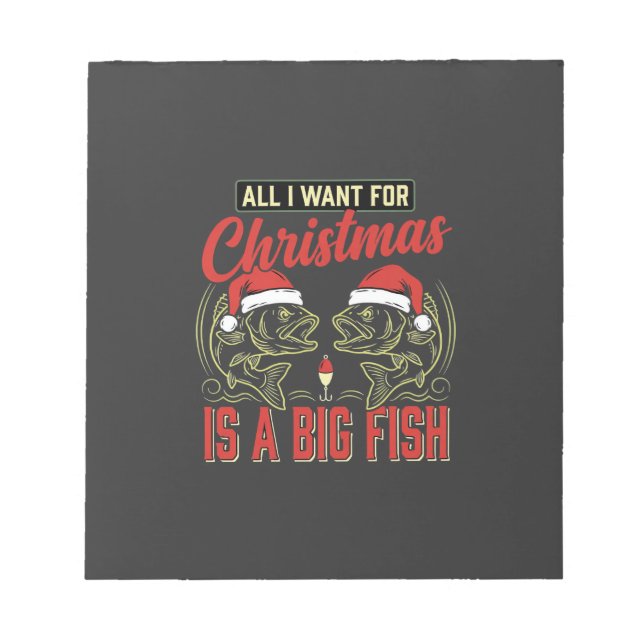 Bloco De Notas Pescaria de Natal Grande Peixe Feriado (Frente)