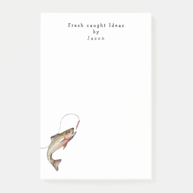Bloco De Notas Pescarista curioso pescando personalizado (Frente)