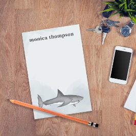 Bloco De Notas Pescoço azul minimalista