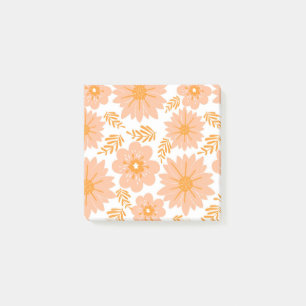 Bloco De Notas Pêssego de Vintagem Retroativa Padrão de Flor Lara