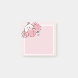 Bloco De Notas  pêssego kawaii flor de pêssego Sakura bunny rosa 