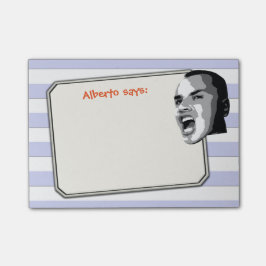 Bloco De Notas Pessoa que Shouting em listras azuis Pastel alguma