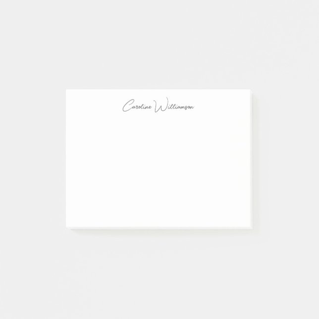 Bloco de Notas Pessoais com Letra Elegante Preta n (Frente)