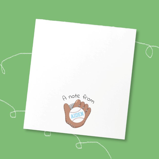 Bloco de Notas Pessoal de Beisebol e Luvas para Me (Cute baseball personalized notepad for kids . )
