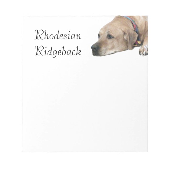 Bloco De Notas Pet Ridgeback Dog Picture (Frente)