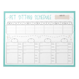 Bloco De Notas Pet Sitting Schedule