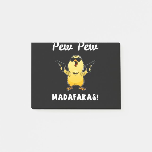 Bloco De Notas Pew Pew Madafakas, Engraçado Presente no Pintinho (Frente)