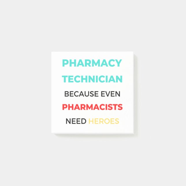 Bloco De Notas Pharmacy Technician Because Even Pharmacists 2 (Frente)