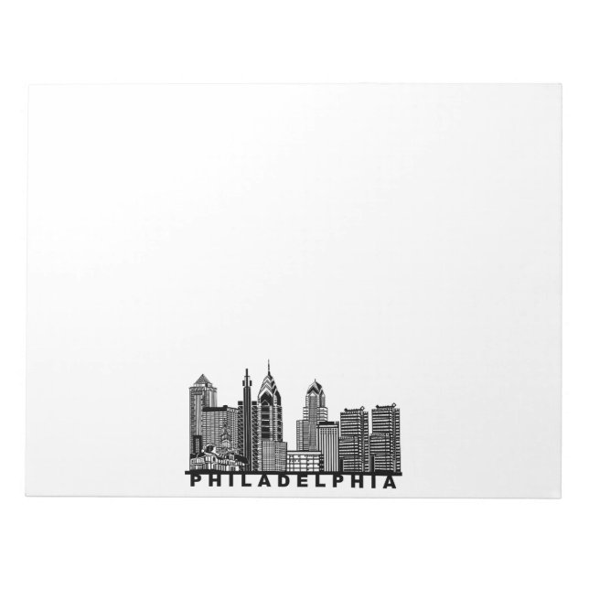 Bloco De Notas Philadelphia Skyline Silhouette  (Frente)