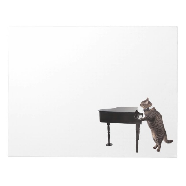 Bloco De Notas Piano de Reprodução de Gato (Frente)