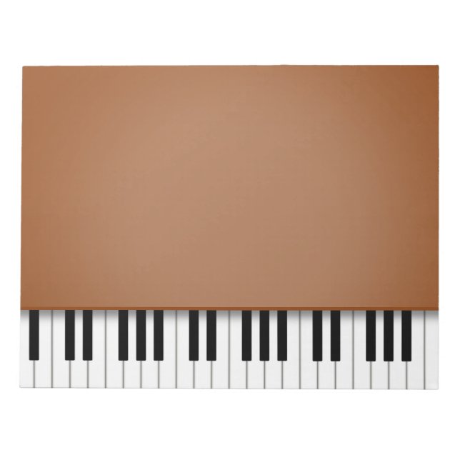 Bloco De Notas Piano Keyboard Fun Brown 8.5x11 Music (Frente)