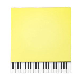 Bloco De Notas Piano Teclado Amarelo Amarelo 5.5x6 Música