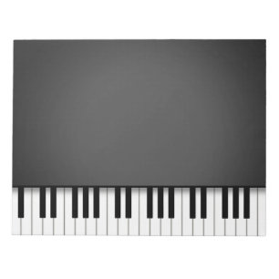 Bloco De Notas Piano Teclado Divertido Black 8.5x11 Music