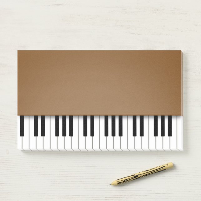 Bloco De Notas Piano Teclado Divertido Música Marrom (Na mesa)
