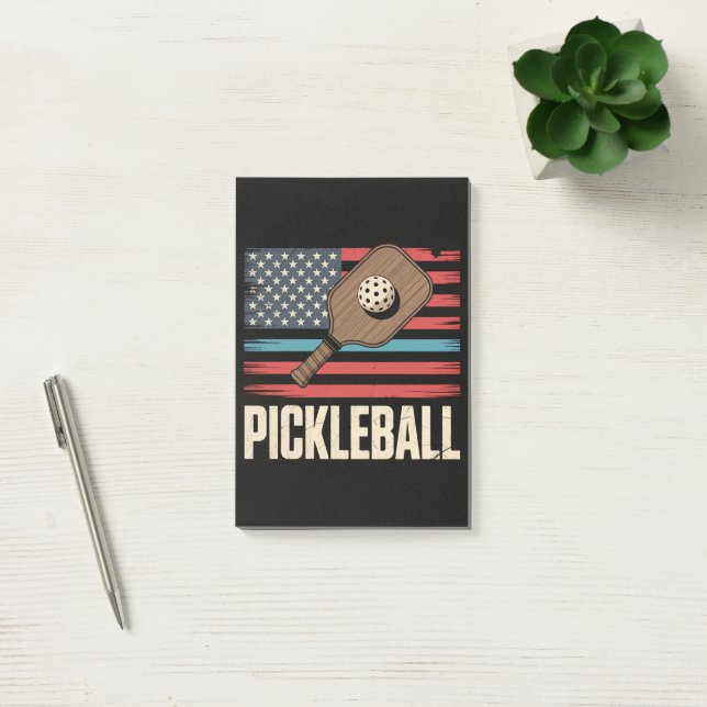 Bloco De Notas Pickleball da Bandeira dos EUA (Escritótio)