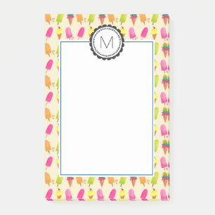 Bloco De Notas Picles e Monograma Personalizado Sorvete