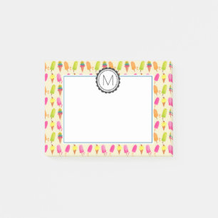 Bloco De Notas Picles e Monograma Personalizado Sorvete