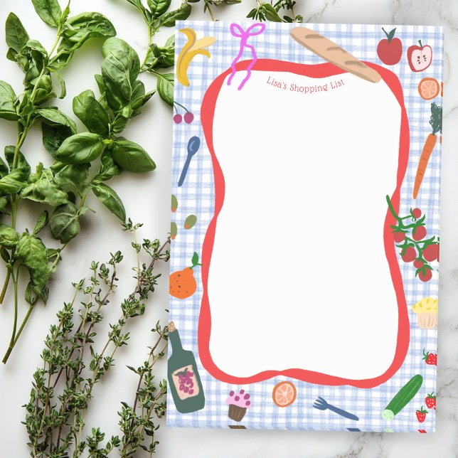 Bloco De Notas Picnic Gingham Cute CUSTOM List Grocery (Picnic Gingham Cute CUSTOM Shopping List Grocery List To-Do List Post-it Notes
)