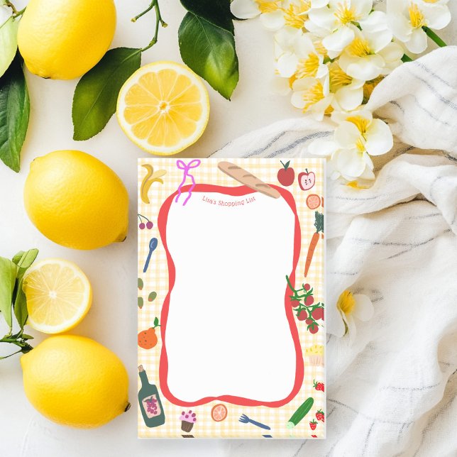 Bloco De Notas Picnic Gingham Cute CUSTOM List Grocery (Picnic Gingham Cute CUSTOM Shopping List Grocery Post-it Notes
)