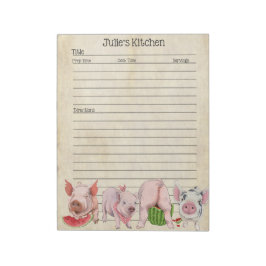 Bloco De Notas Pig Lover Recipiente Pad - Perfeito para compartil